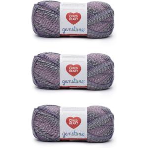imageRed Heart Gemstone Onyx Yarn  3 Pack of 200g7oz  Acrylic  5 Bulky  312 Yards  Knitting Crocheting ampamp CraftsAmethyst