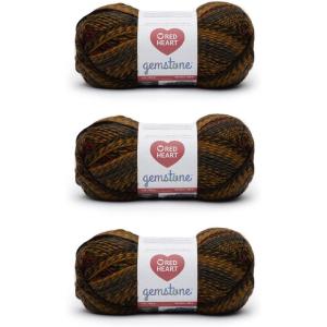 imageRed Heart Gemstone Onyx Yarn  3 Pack of 200g7oz  Acrylic  5 Bulky  312 Yards  Knitting Crocheting ampamp CraftsCitrine