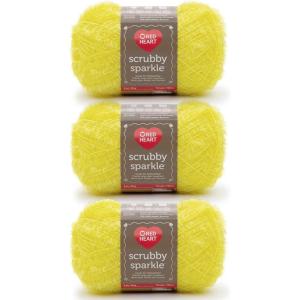 imageRed Heart Scrubby Jelly Yarn  3 Pack of 85g3oz  Polyester  4 Medium Worsted  78 Yards  KnittingCrochetLemon
