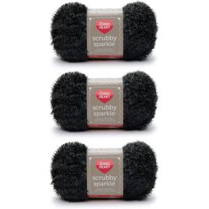 imageRed Heart Scrubby Jelly Yarn  3 Pack of 85g3oz  Polyester  4 Medium Worsted  78 Yards  KnittingCrochetLicorice
