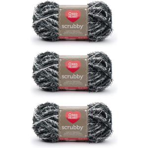 imageRed Heart Scrubby Jelly Yarn  3 Pack of 85g3oz  Polyester  4 Medium Worsted  78 Yards  KnittingCrochetMarble