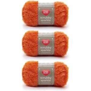imageRed Heart Scrubby Jelly Yarn  3 Pack of 85g3oz  Polyester  4 Medium Worsted  78 Yards  KnittingCrochetOrange