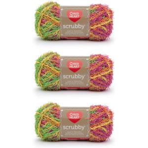 imageRed Heart Scrubby Jelly Yarn  3 Pack of 85g3oz  Polyester  4 Medium Worsted  78 Yards  KnittingCrochetTropical