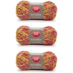imageRed Heart Scrubby Jelly Yarn  3 Pack of 85g3oz  Polyester  4 Medium Worsted  78 Yards  KnittingCrochetZesty