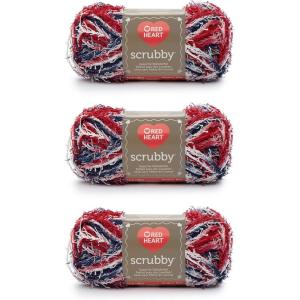 imageRed Heart Scrubby Sparkle Grape Yarn  3 Pack of 85g3oz  Polyester  4 Medium Worsted  174 Yards  KnittingCrochetAmericana