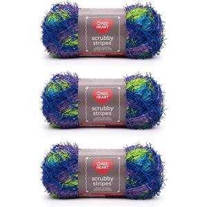 imageRed Heart Scrubby Sparkle Grape Yarn  3 Pack of 85g3oz  Polyester  4 Medium Worsted  174 Yards  KnittingCrochetAtlantis