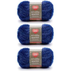 imageRed Heart Scrubby Sparkle Grape Yarn  3 Pack of 85g3oz  Polyester  4 Medium Worsted  174 Yards  KnittingCrochetBlueberry