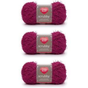 imageRed Heart Scrubby Sparkle Grape Yarn  3 Pack of 85g3oz  Polyester  4 Medium Worsted  174 Yards  KnittingCrochetBubblegum