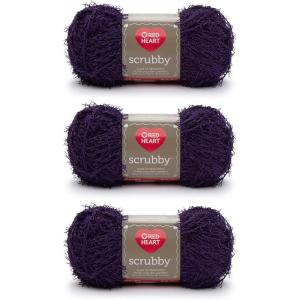 imageRed Heart Scrubby Sparkle Grape Yarn  3 Pack of 85g3oz  Polyester  4 Medium Worsted  174 Yards  KnittingCrochetGrape