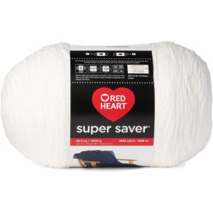 imageRed Heart Super Saver 1000gm Hunter Green Yarn  1 Pack of 352oz998g  100 Acrylic  4 Worsted Medium  1860 Yards for Knitting Crocheting Crafts ampamp AmigurumiWhite
