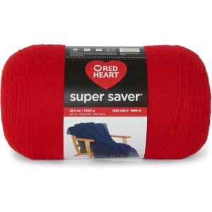 imageRed Heart Super Saver 1000gm Soft Navy Yarn  1 Pack of 352oz998g  100 Acrylic  4 Worsted Medium  1860 Yards for Knitting Crocheting Crafts ampamp AmigurumiCherry Red