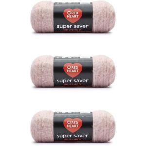 imageRed Heart Super Saver Metallic Light Gray Yarn  3 Pack of 5oz142g  Acrylic  4 Medium Worsted  255 Yards  KnittingCrochetDusty Pink
