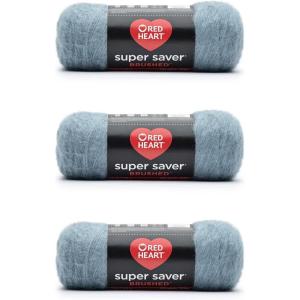 imageRed Heart Super Saver Metallic Light Gray Yarn  3 Pack of 5oz142g  Acrylic  4 Medium Worsted  255 Yards  KnittingCrochetMisty Blue