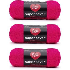 imageRed Heart Super Saver Metallic Light Gray Yarn  3 Pack of 5oz142g  Acrylic  4 Medium Worsted  255 Yards  KnittingCrochetRose