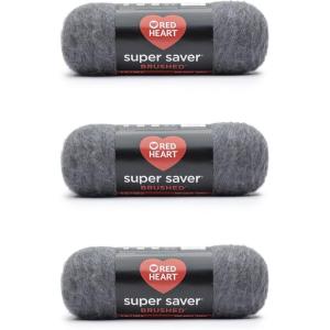 imageRed Heart Super Saver Metallic Light Gray Yarn  3 Pack of 5oz142g  Acrylic  4 Medium Worsted  255 Yards  KnittingCrochetShale