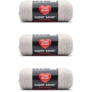 imageRed Heart Super Saver Metallic Light Gray Yarn  3 Pack of 5oz142g  Acrylic  4 Medium Worsted  255 Yards  KnittingCrochetSoft Mink