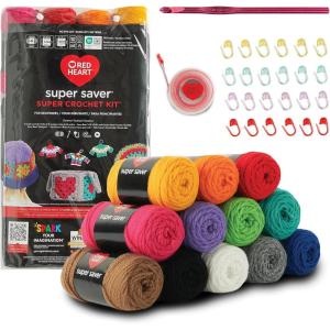 imageRed Heart Super Saver Super Yarn Knit Kit with Accessories for Crochet ampamp Knitting ampamp Amigurumi ProjectsSuper Crochet Kit