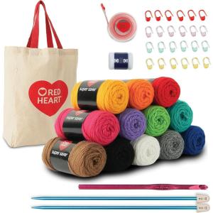 imageRed Heart Super Saver Super Yarn Knit Kit with Accessories for Crochet ampamp Knitting ampamp Amigurumi ProjectsSuper Stitchers Kit