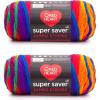 imageRed Heart Super Saver Jumbo Favorite Stripe Yarn  2 Pack of 283g14oz  Acrylic  4 Medium Worsted  482 Yards  KnittingCrochetFavorite Stripe