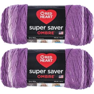 imageRed Heart Super Saver Jumbo Purple Ombre Yarn  2 Pack of 283g10oz  Acrylic  4 Medium Worsted  482 Yards  KnittingCrochet