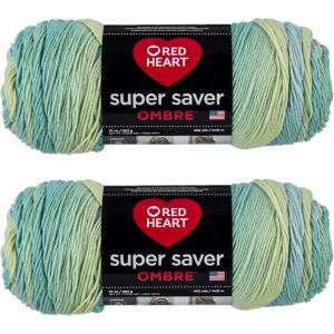 imageRed Heart Super Saver Jumbo Seaside Ombre Yarn  2 Pack of 283g10oz  Acrylic  4 Medium Worsted  482 Yards  KnittingCrochet2 Pack