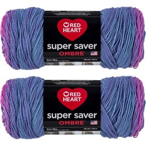 imageRed Heart Super Saver Jumbo Sweet Treat Ombre Yarn  2 Pack of 283g10oz  Acrylic  4 Medium Worsted  482 Yards  KnittingCrochet2 Pack