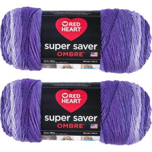 imageRed Heart Super Saver Jumbo Violet Ombre Yarn  2 Pack of 283g10oz  Acrylic  4 Medium Worsted  482 Yards  KnittingCrochet