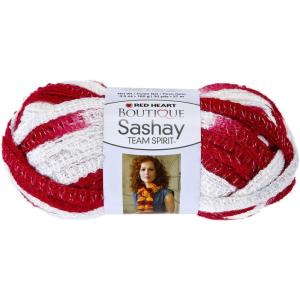 imageRED HEART Boutique Sashay Team Spirit Yarn RedWhite